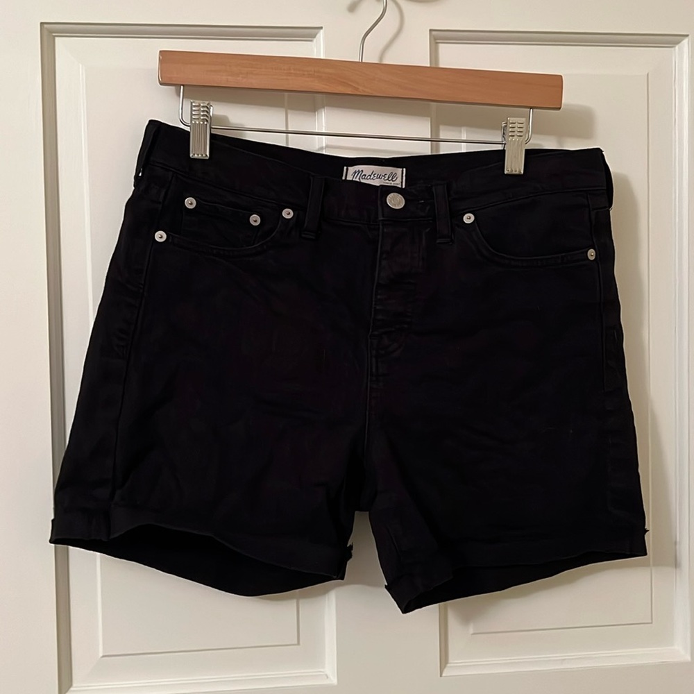 Madewell black denim shorts 27